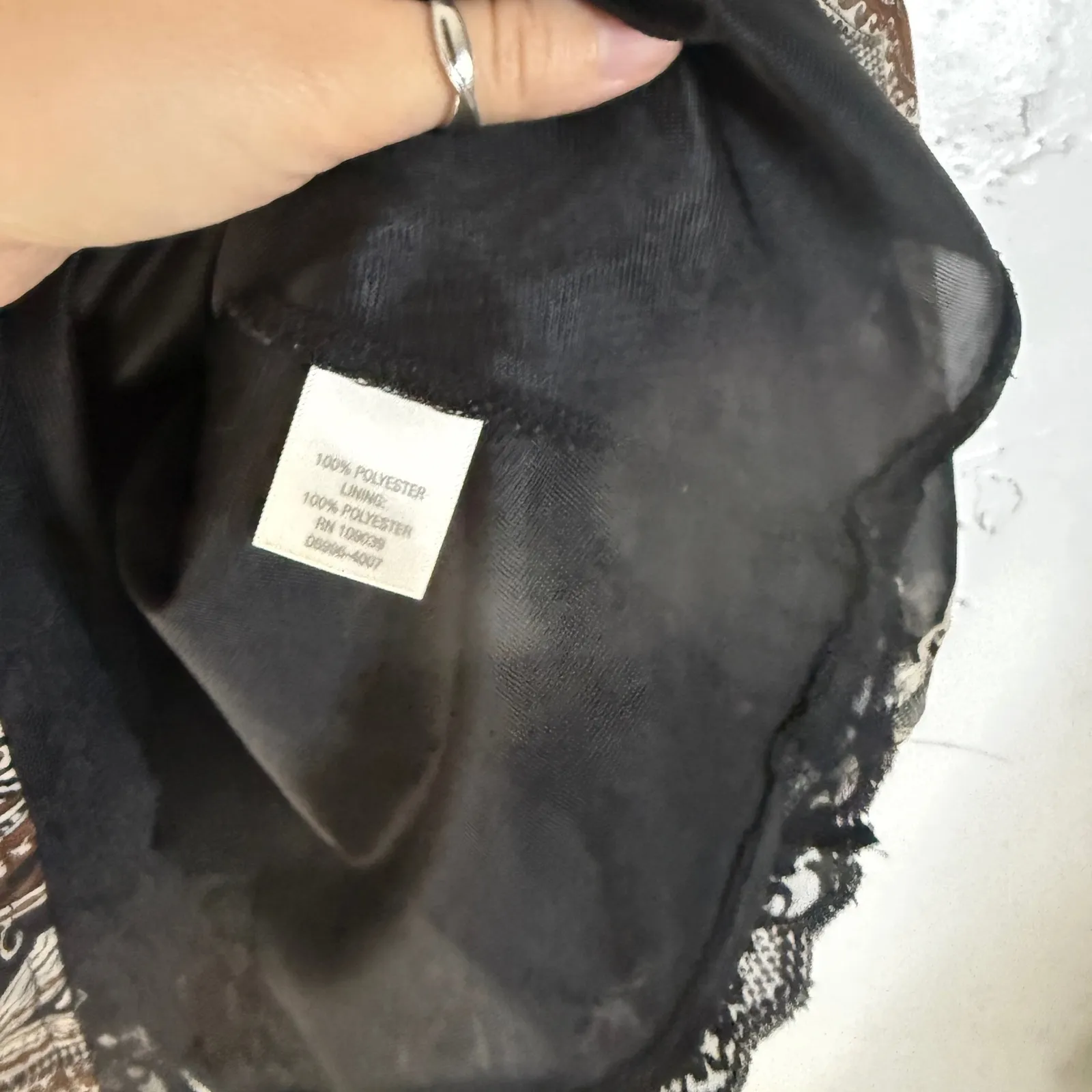 Christopher‎ & Banks Y2k Paisley Sheer Blouse L 3/4 Lace Boho Grunge Western - Image 5