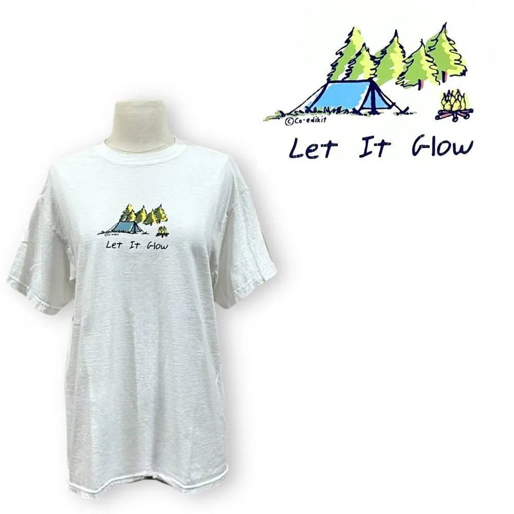 Co-Edikit White Camping Let It Glow Graphic Shirt Medium - Image 10