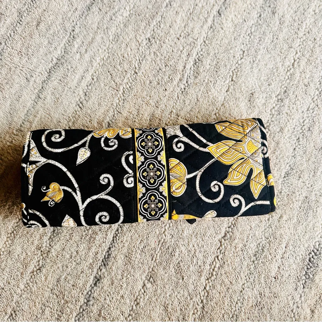 Vera Bradley Yellow Bird Brush & Pencil Cosmetic make up travel case - Image 4