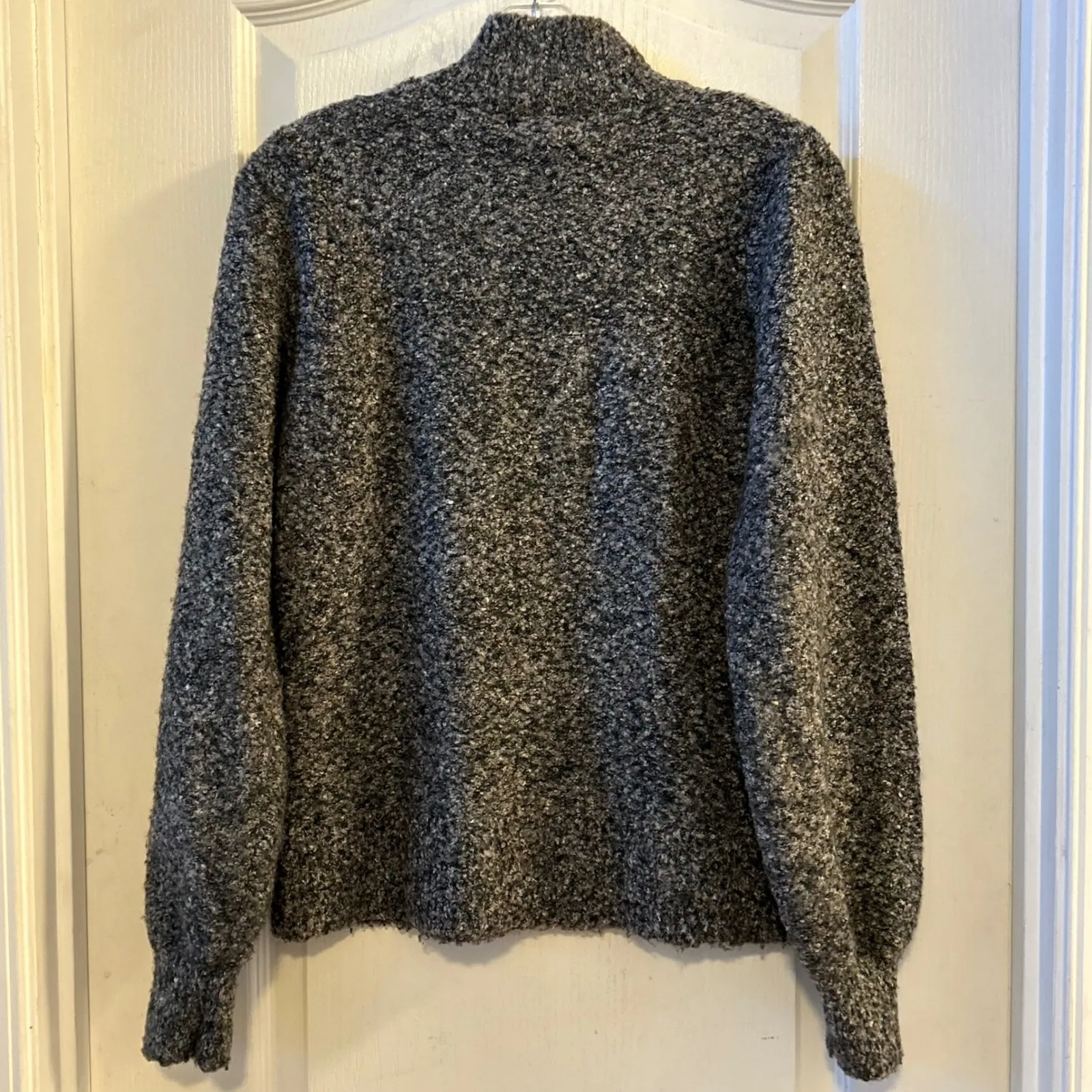 Marled Reunited Clothing Mock Neck Sweater Women's Size M Black Speckled Knit - Image 2