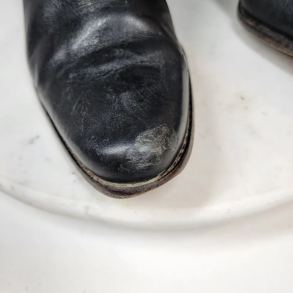 Timberland Tasa Tall Leather Boots 9 Black Knee High Western Block Heel 61383 - Image 14