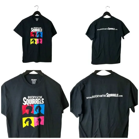 Bucky & The Squirrels T Shirt Rock Band Movie Tee Promo Film Black Medium M Logo - Image 2
