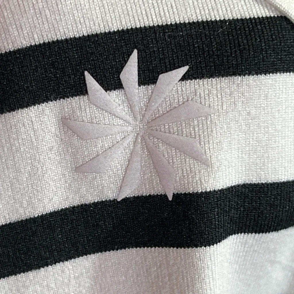 Athleta Stripe Racerback Tank Top Size M Black White Stretch Yoga Gym - Image 7