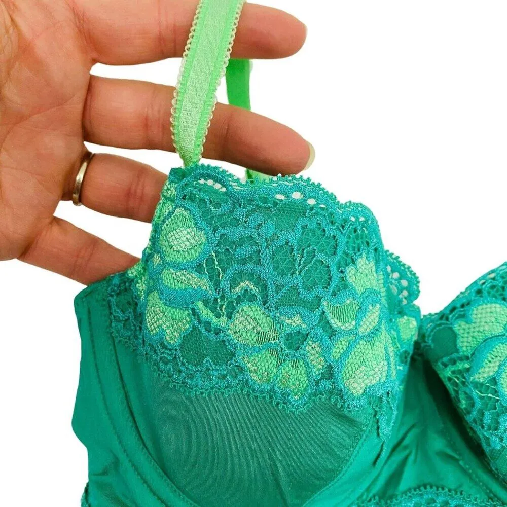 Adore Me Green Neon Lace Candi Underwire Contour Bra 30D - Image 3