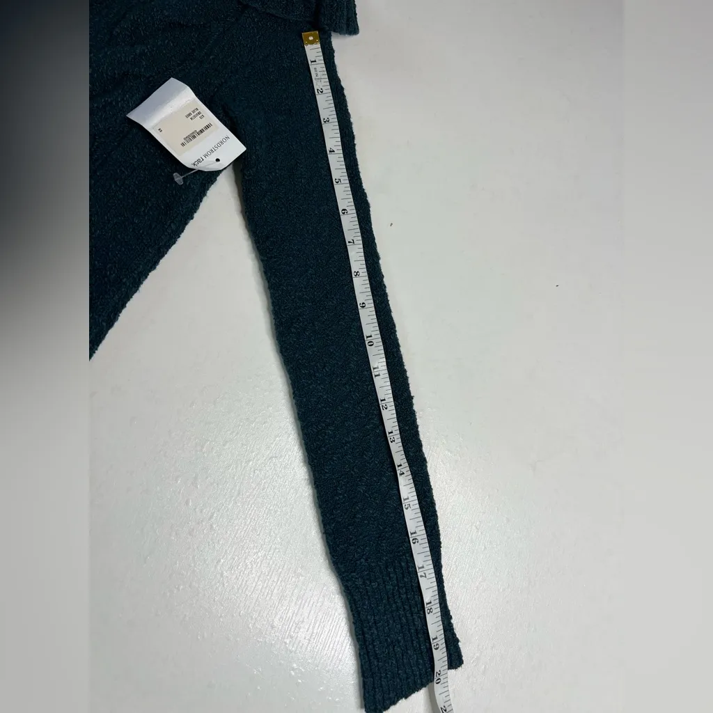 Free People Knit Off The Shoulder Blush Blue Green Sweater Sz XS - Image 9