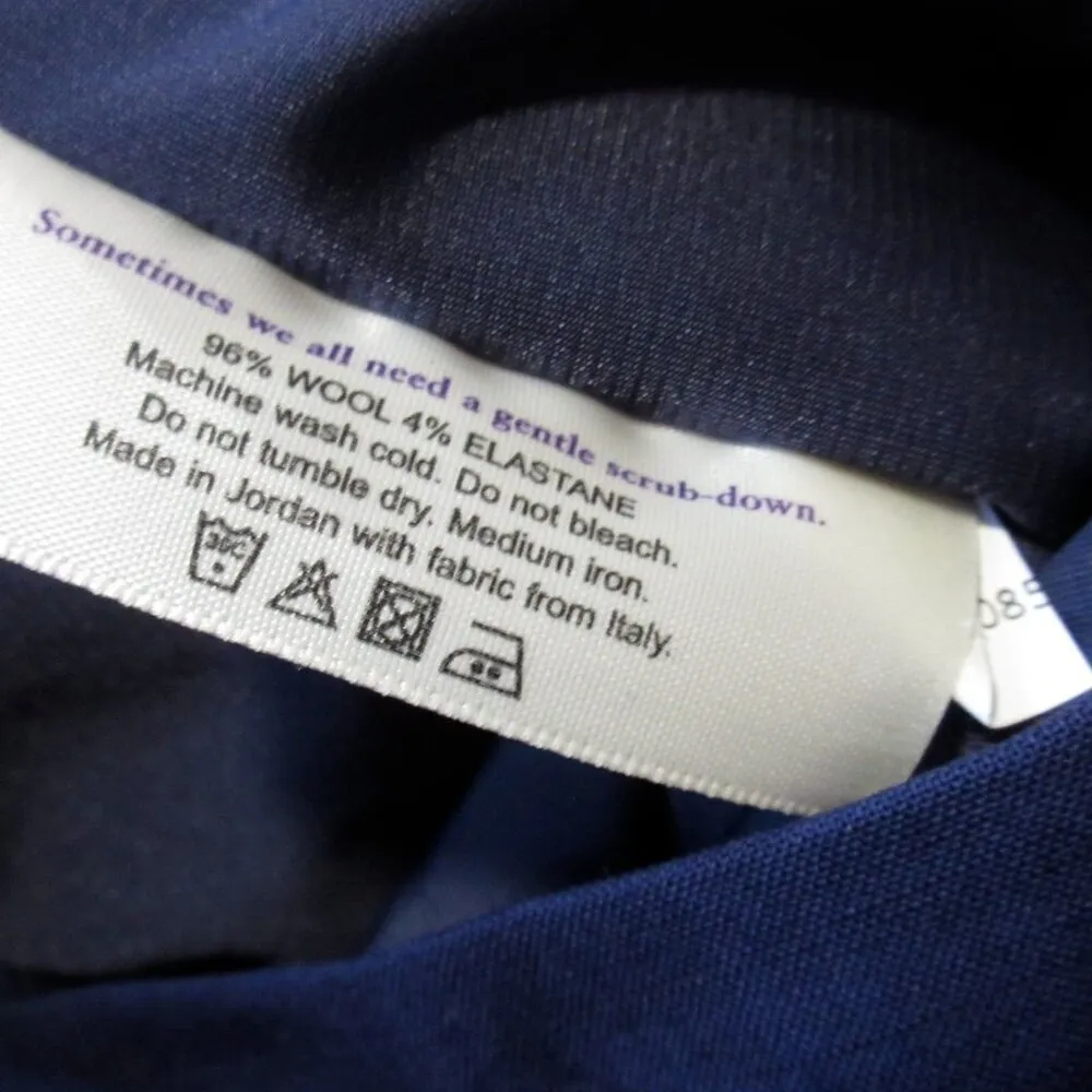 NWT MM. LaFleur Clooney in Deep Indigo Blue Washable Wool Slit Hem Pants 8 $225 - Image 4