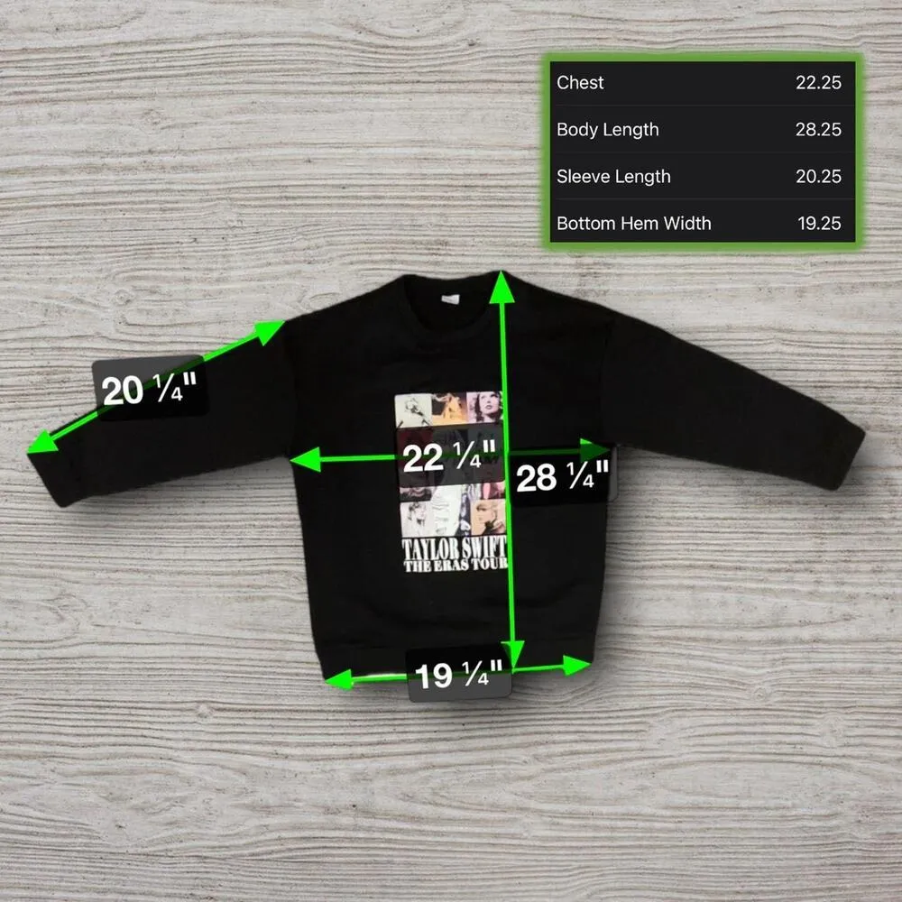 ★ Taylor Swift The Eras Tour Concert Merch Black Sweatshirt ★ - Image 7