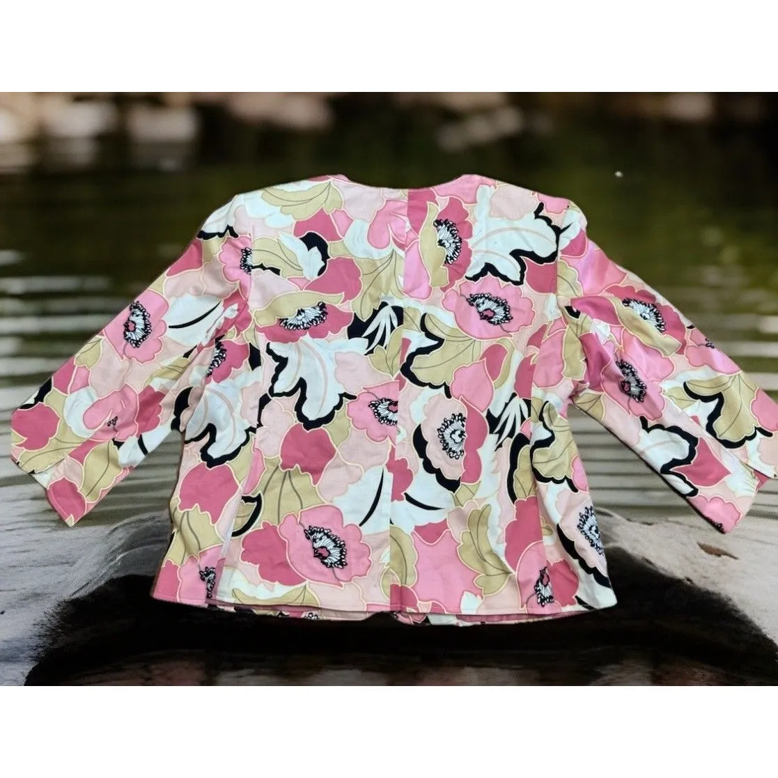 Y2k Shabby Chic NortonMcNaughton Blazer XL ? Barbie‎ Pink Butterfly Cottagecore - Image 7