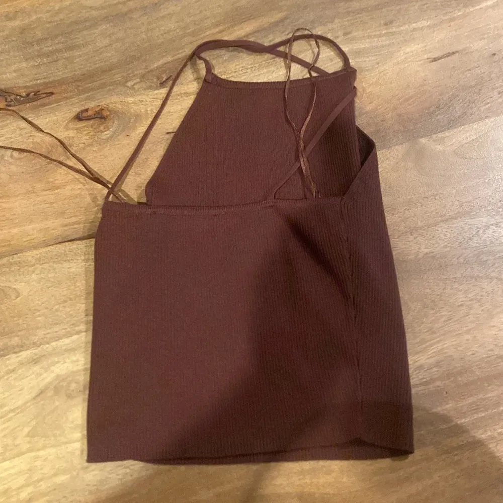 ZARA  Chocolate Ribbed Top - Image 2