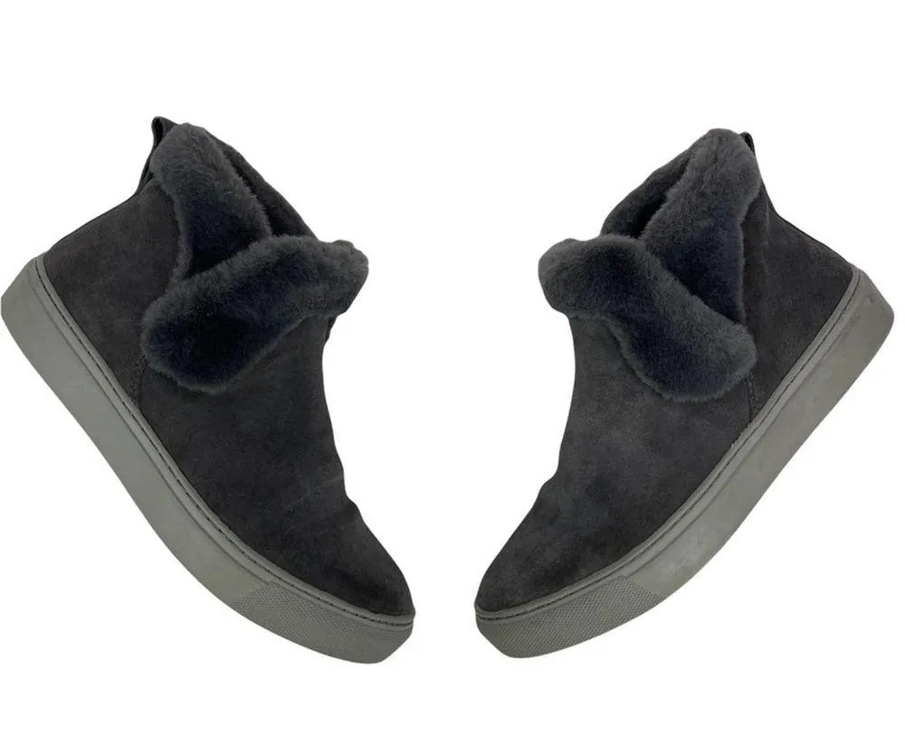 COUGAR Womens Duffy Faux Fur Trim Waterproof Gray Suede Ankle Sneakers Bootie 7 - Image 13