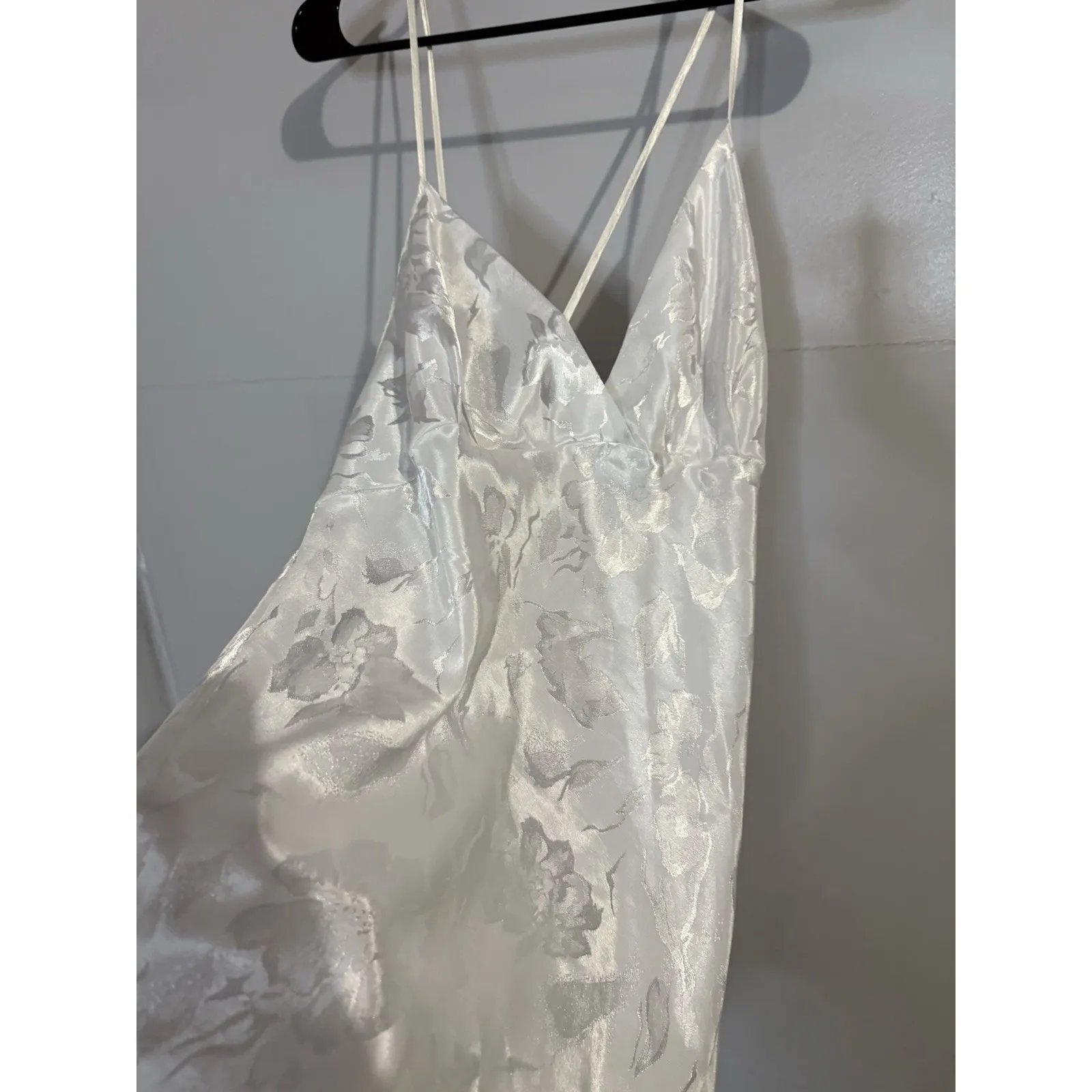 Vintage Floral White Slip Dress Women's Size M/L Size M - Image 2