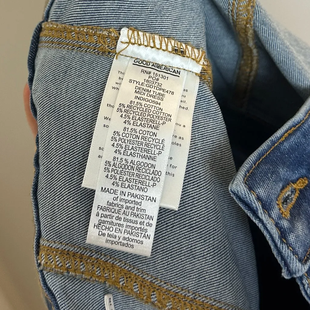 GOOD AMERICAN Tube Midi Dress in Indigo594 Size X-Small - Image 8