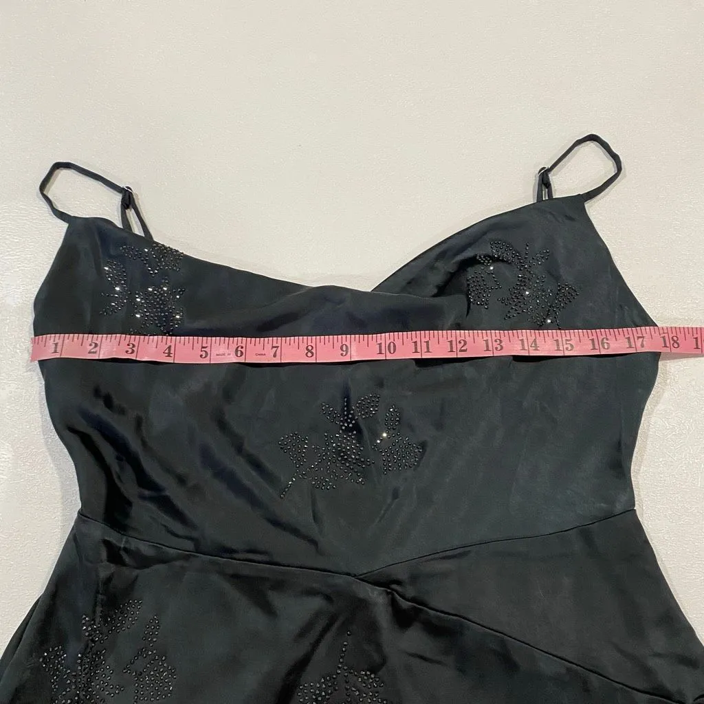 Oh Polly Black Rhinestone Mini Dress NWT Spaghetti Strap US 8 - Image 6