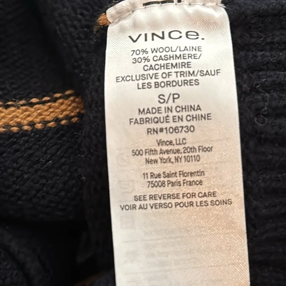 Vince Women's Breton Stripe Cardigan Sweater Coastal/Vicuna S - Image 5