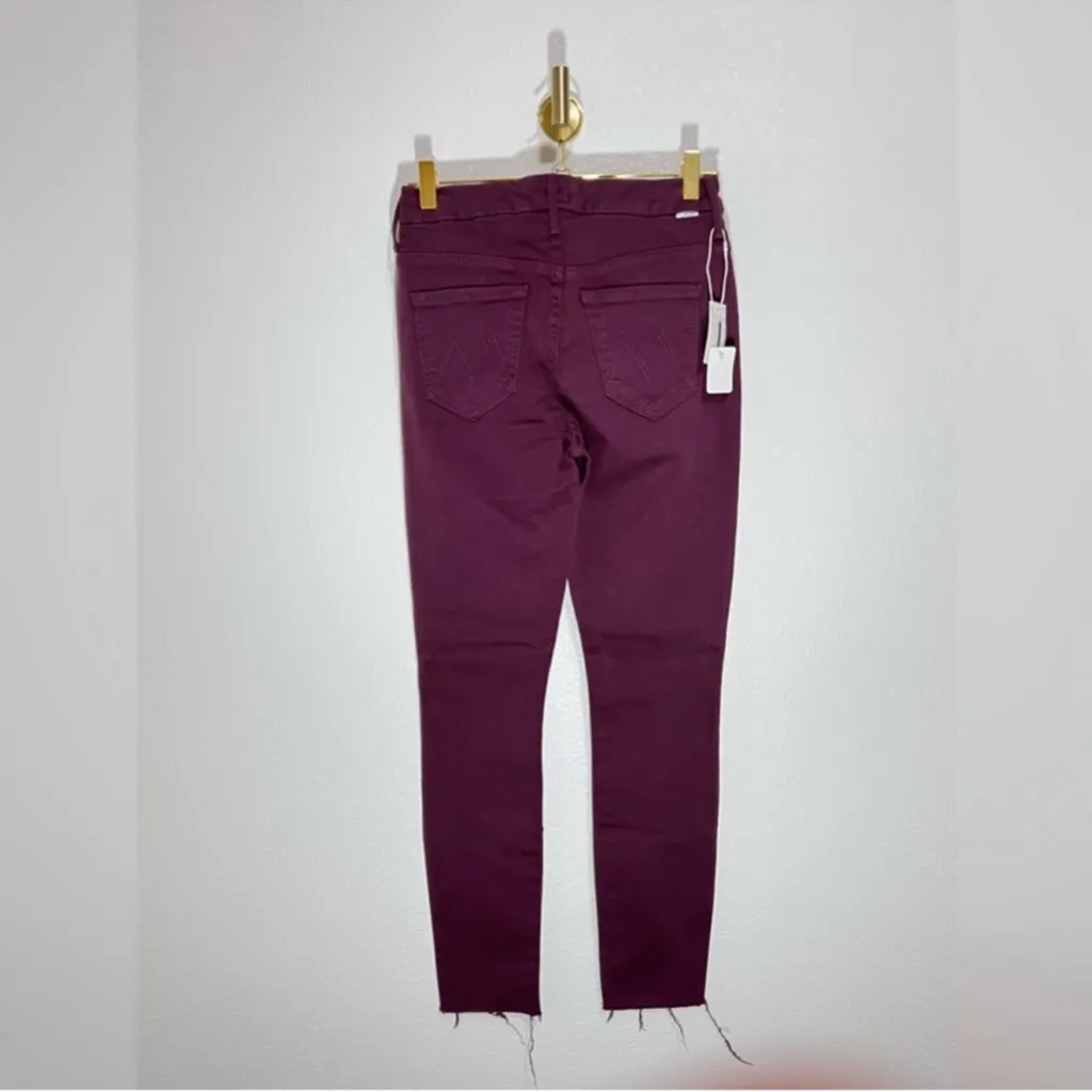 MOTHER NWT High Waisted Looker Ankle Frey 5 Pocket Skinny Jeans Size 25 Red - Image 3