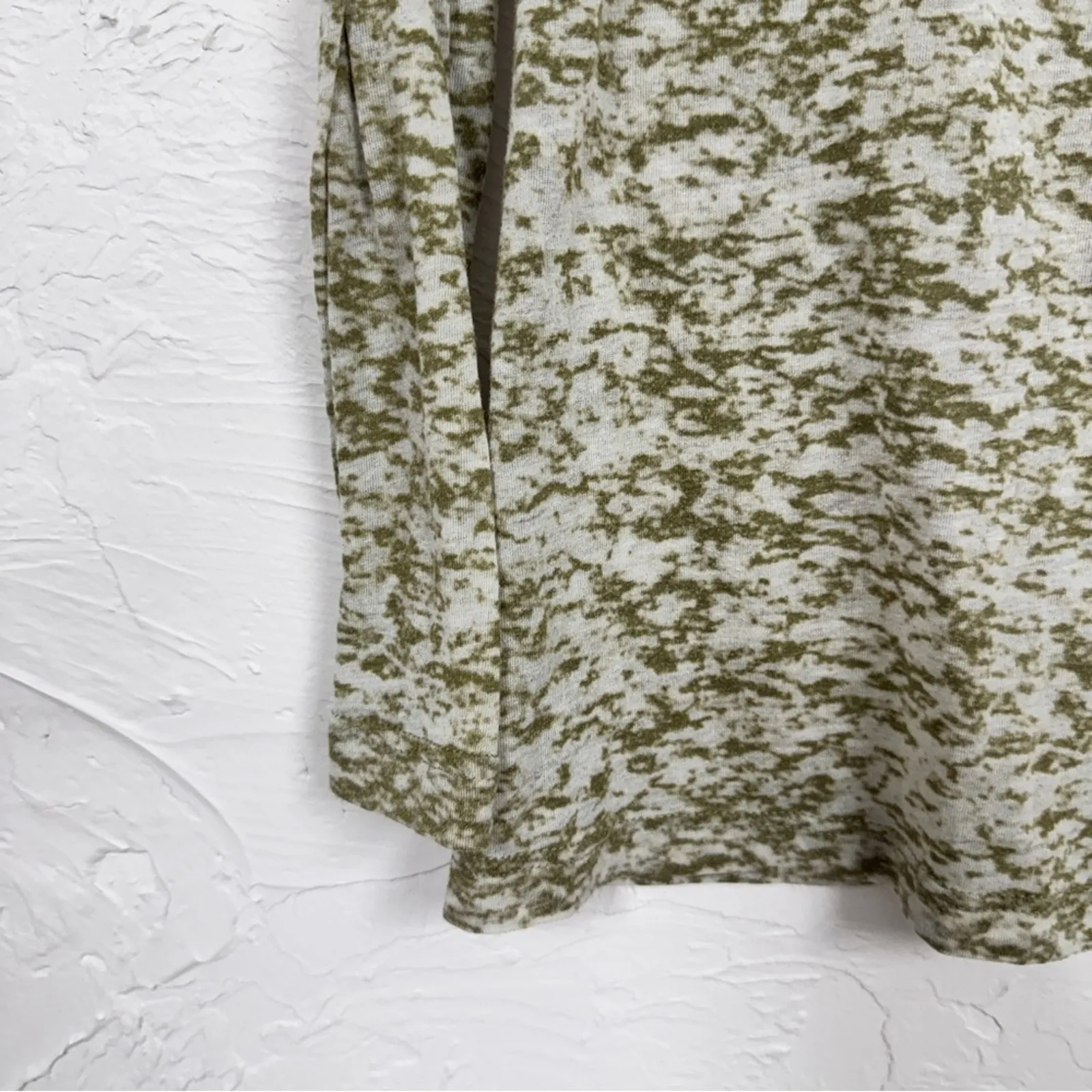 Vintage Awake Inc Green Burn Out Long Sleeve Tee Shirt Womens XL Casual V Neck - Image 2