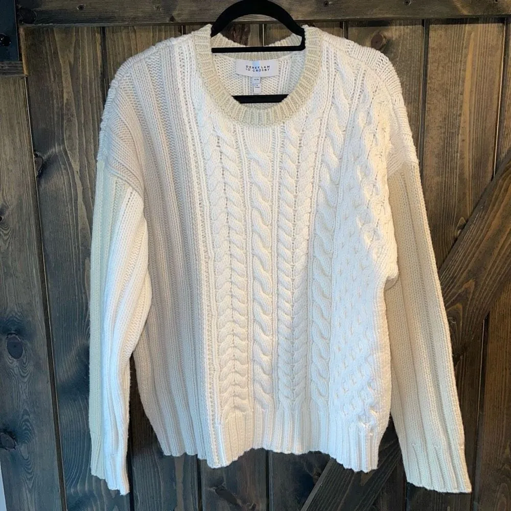 NWT Derek Lam 10 Crosby Rory Mixed Cable Knit Sweater - Image 6