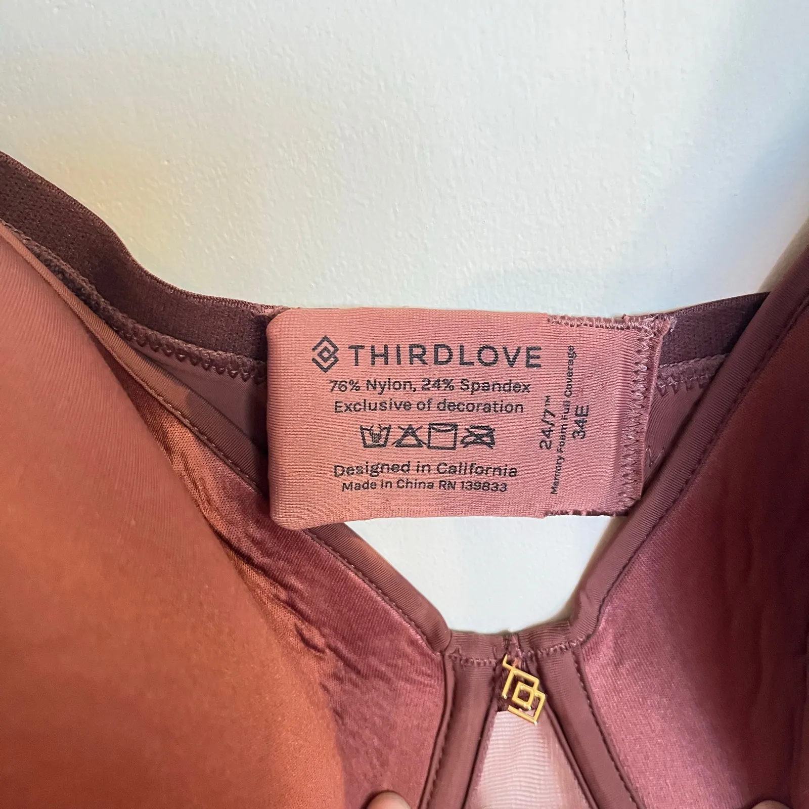 ThirdLove Bra 24/7 Memory Foam Full Coverage Reddish Brown (Sienna or Mocha) 34E - Image 6