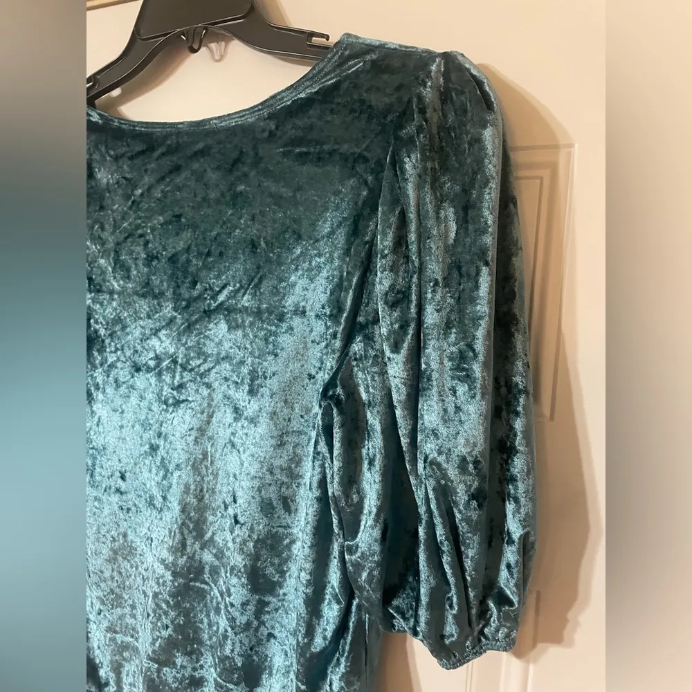 Intimately Free People Don’t You Wish Velvet Bodysuit Deep Teal Size Large New - Image 5