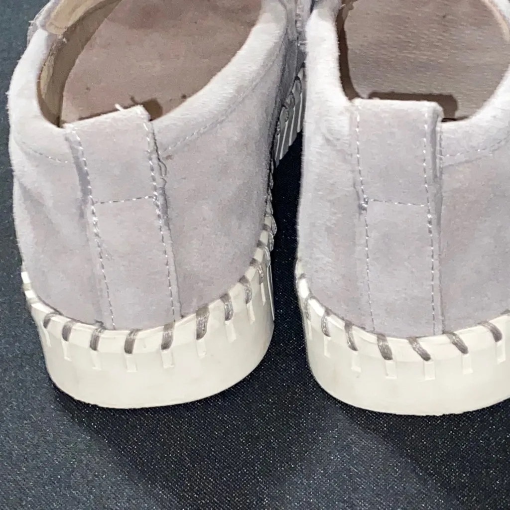 PROJECT CLOUD WO SIZE 8 Gray Leather Suede Loafers Stitched Accent clean - Image 12