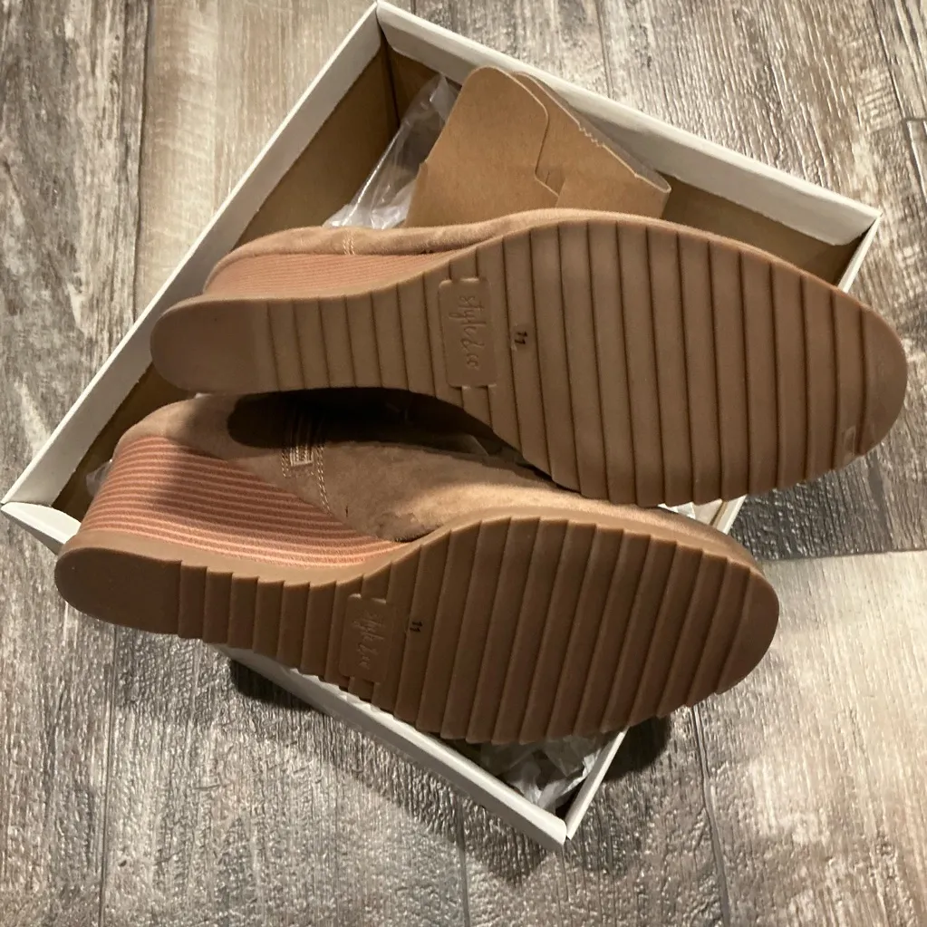 Style & Co. Tan Wedge Ankle Boots Size 11 - Image 8