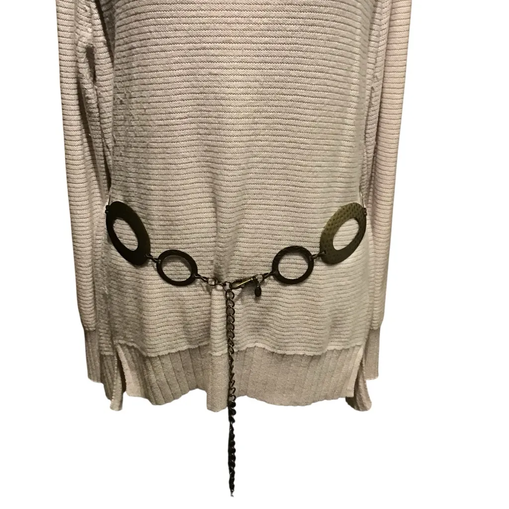 Pitted link chain belt Bronze color. Oval and circle pitted links. Gold - Image 2