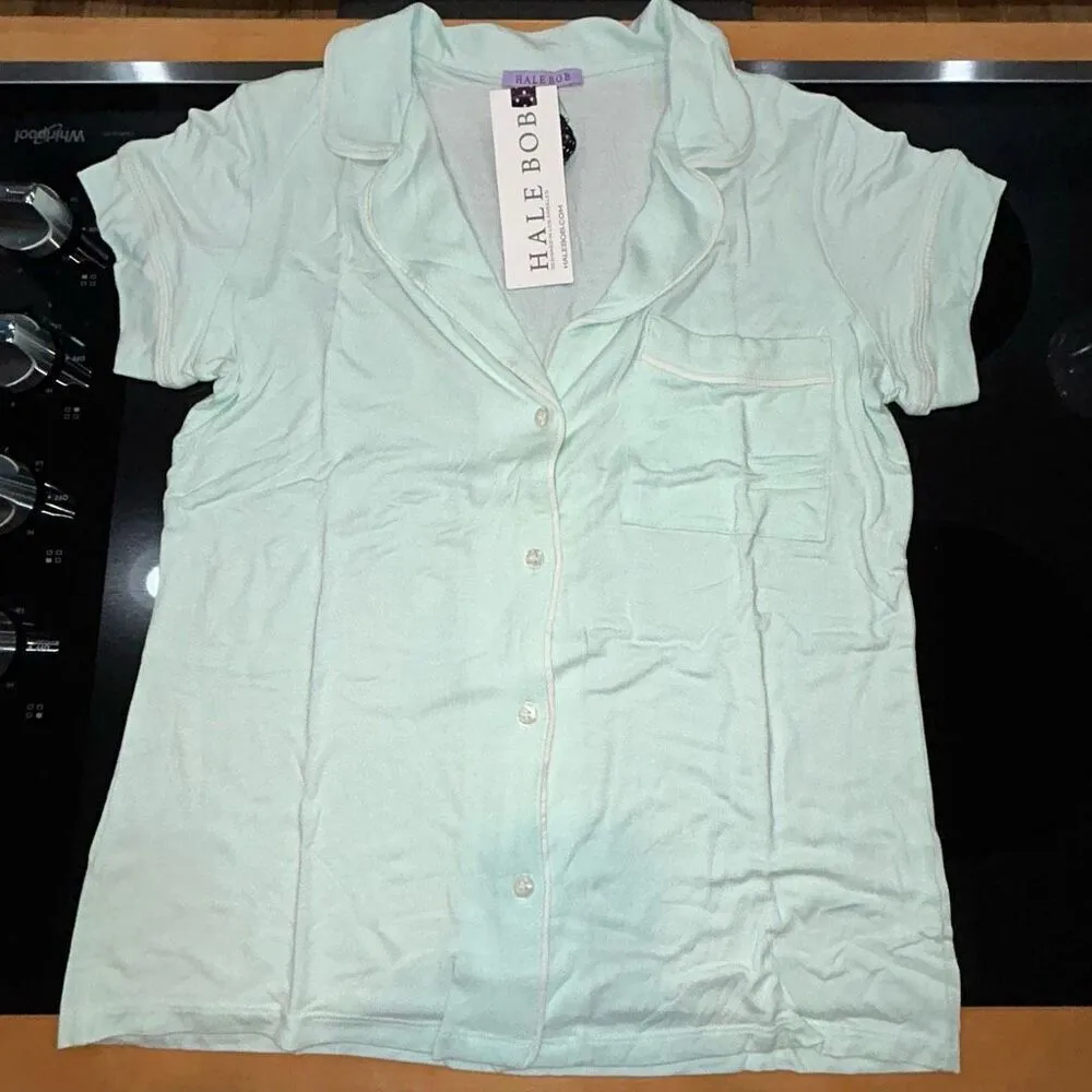 Hale Bob 2-piece short sleeve pajama set light green size S - Image 4