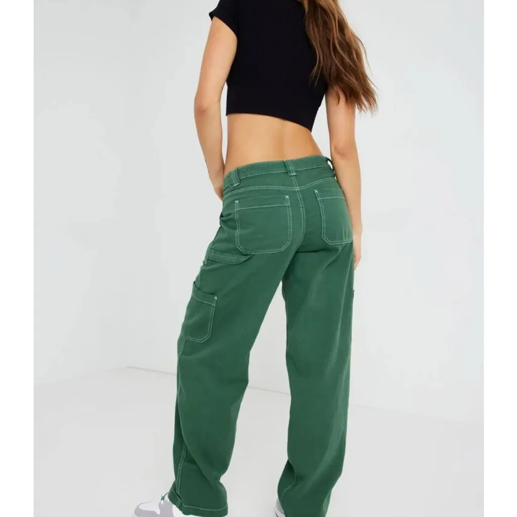 Garage Dani Carpenter Pants Forest Green Cotton Cargo juniors sz 3 relaxed fit‎ - Image 4