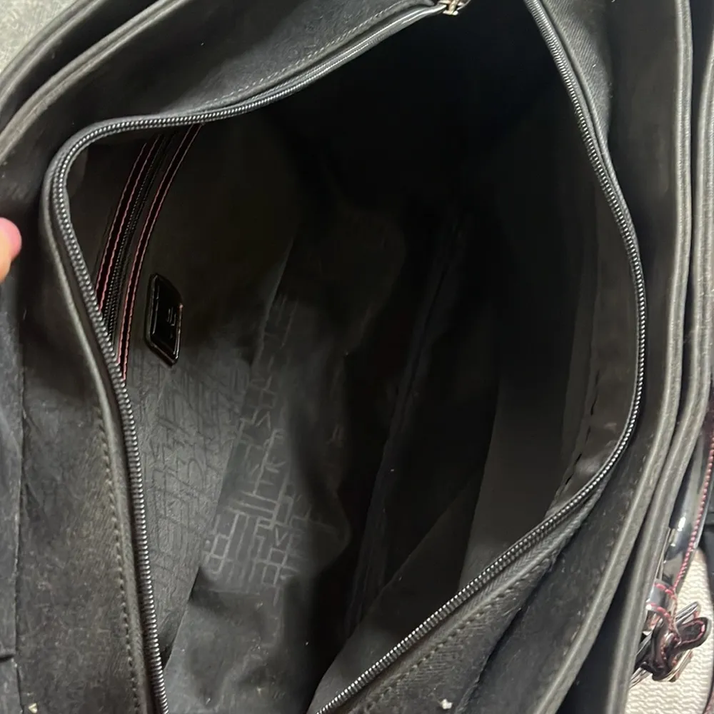 Diane Von Frustenberg Bag Black Tote Purse Overnight Weekender DVF - Image 5