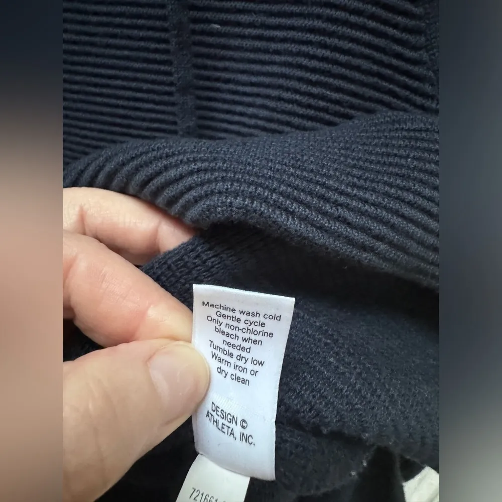 ATHLETA Navy Blue Pullover Hoodie Sweatshirt oversized XXS - Image 6