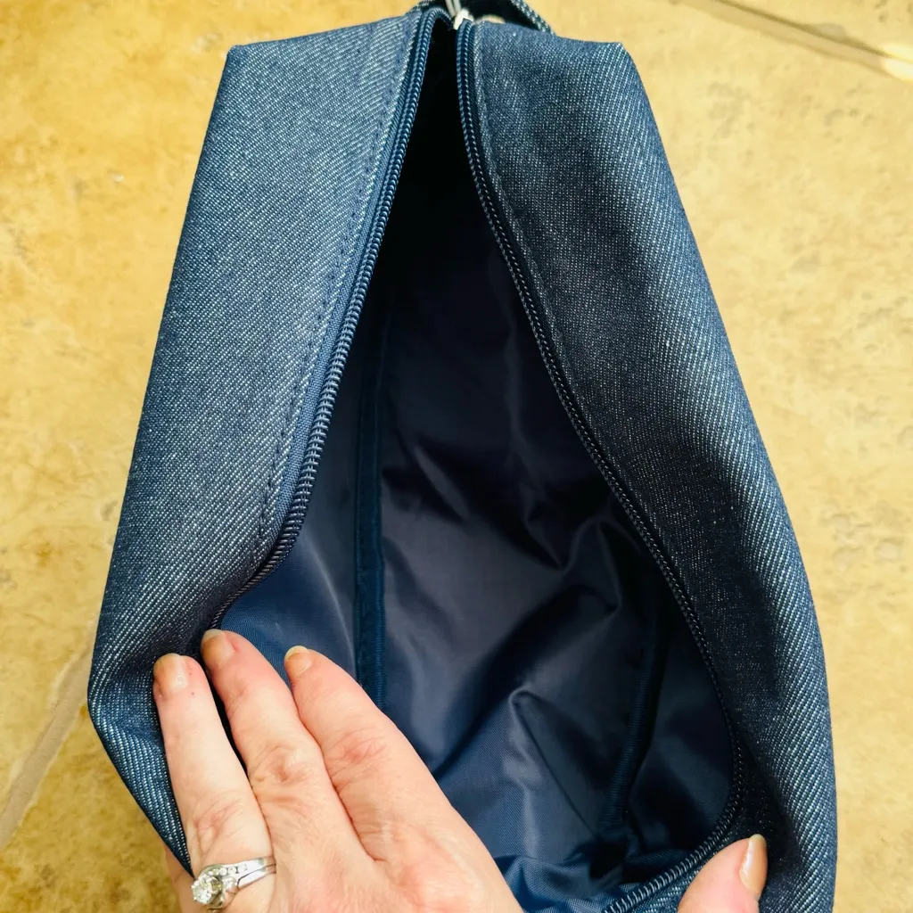 NWT AG Los Angeles Denim Toiletry Cosmetic Makeup Bag - Image 6