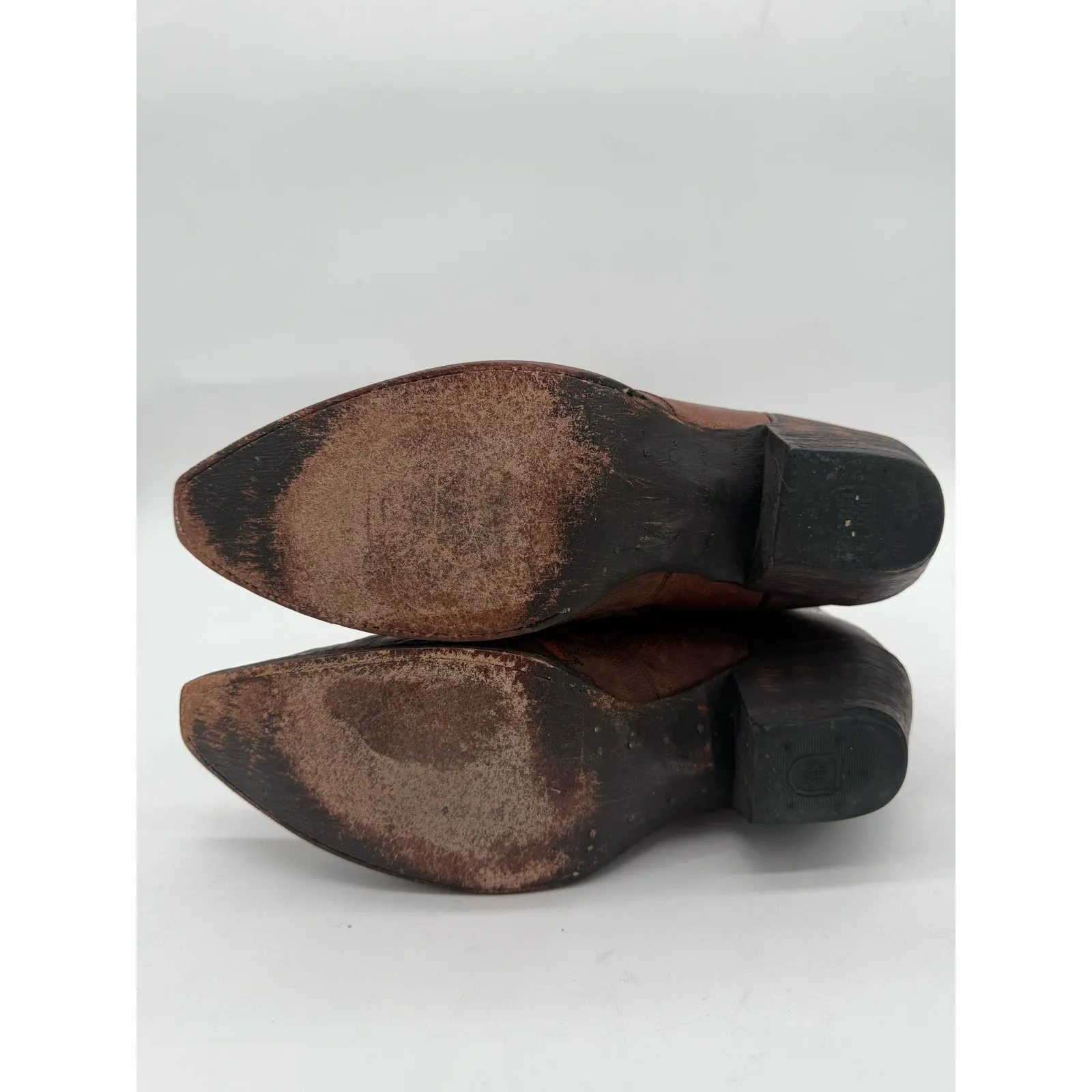 Vintage Dan Post Brown Leather Cowboy Western Women's Point Toe Boots Size 6 - Image 10