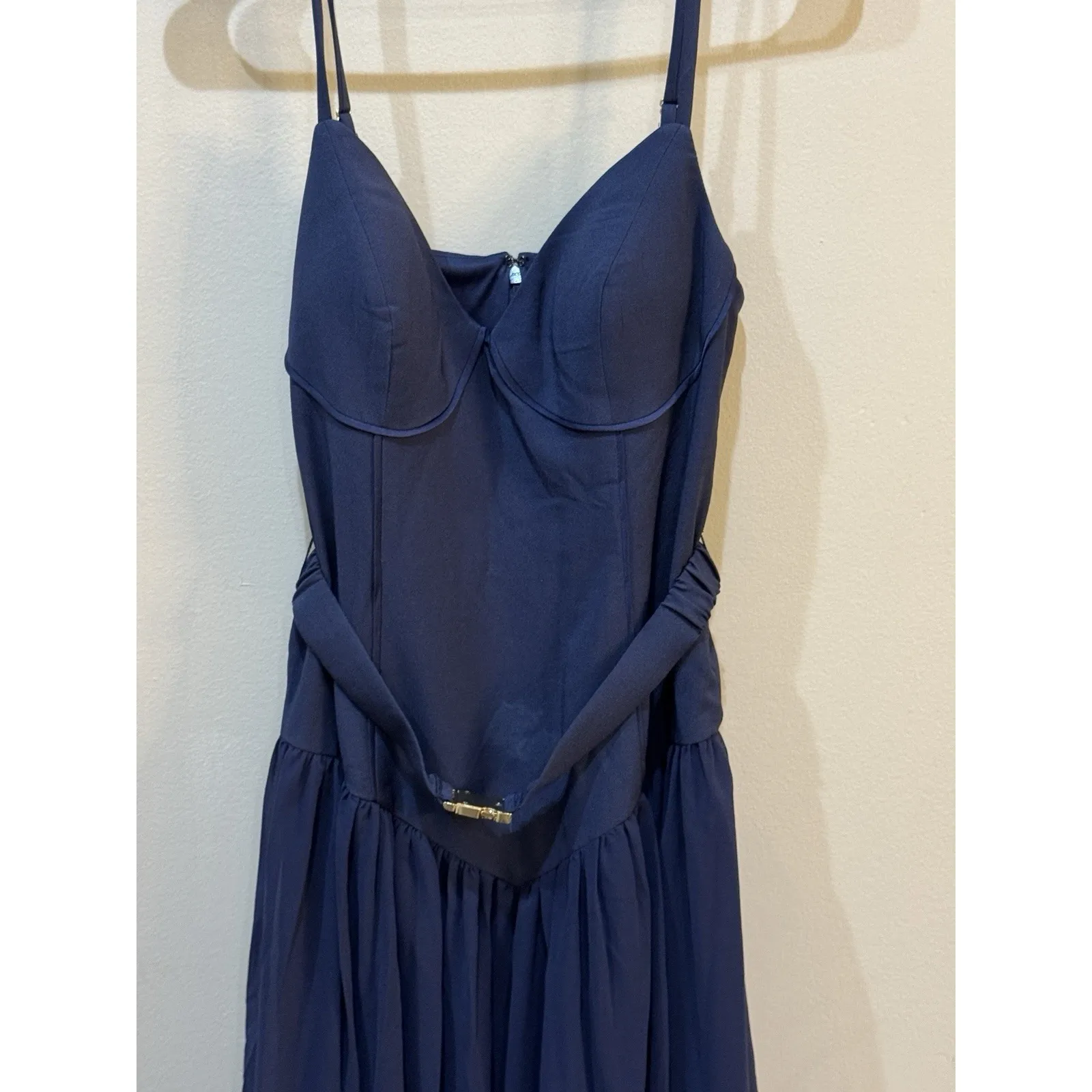 NWT Anthropologie Hutch Drop-Waist Maxi Dress $238 SIZE 4 Blue Belted - Image 4