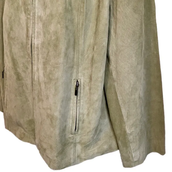 Casual Corner Annex Suede Leather Jacket Green Size 1X - Image 6