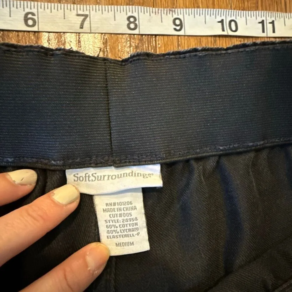 Soft Surroundings black wash wide leg pull on jeans M - Image 4