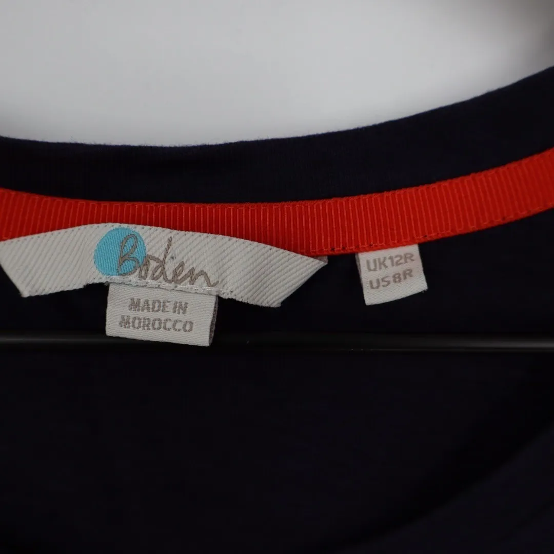 Boden Navy Blue Ruffle Sleeve Cotton T - Image 3