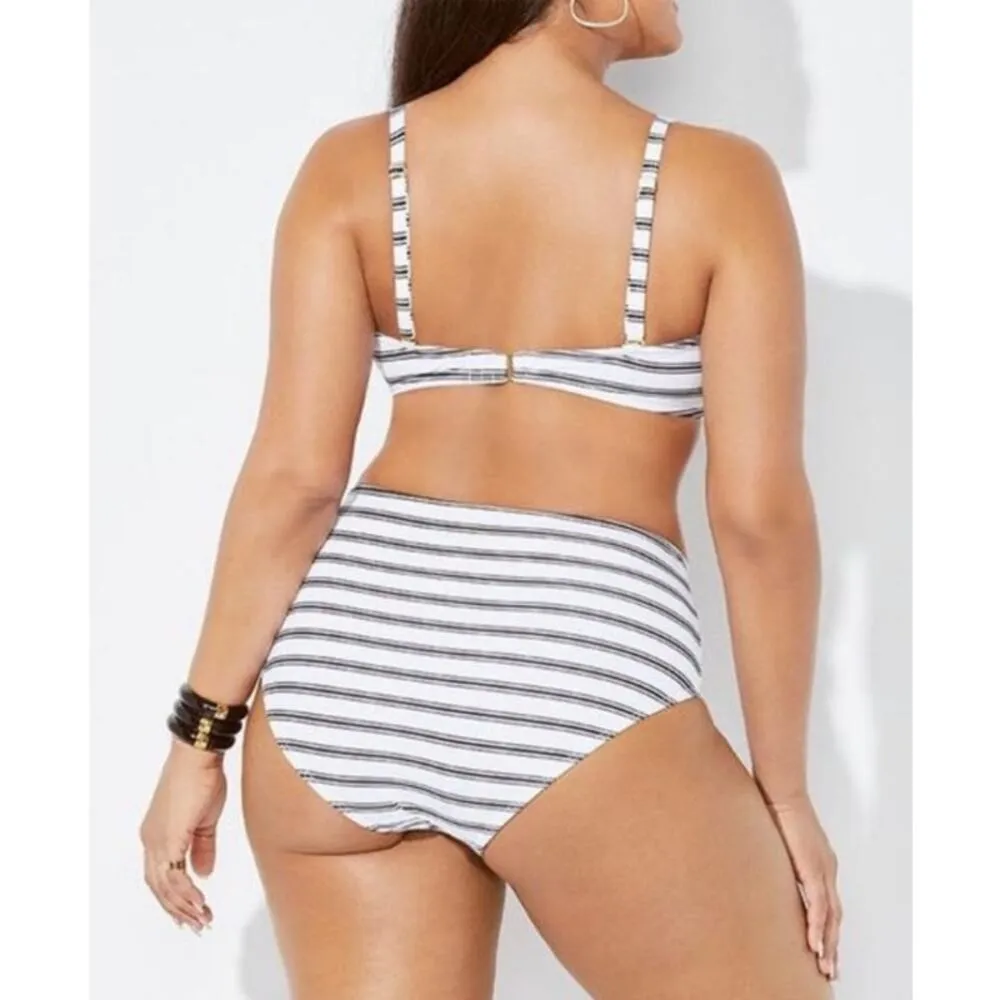 Swimsuits for all scout underwire shirred high waisted bikini set size 10 White - Image 2