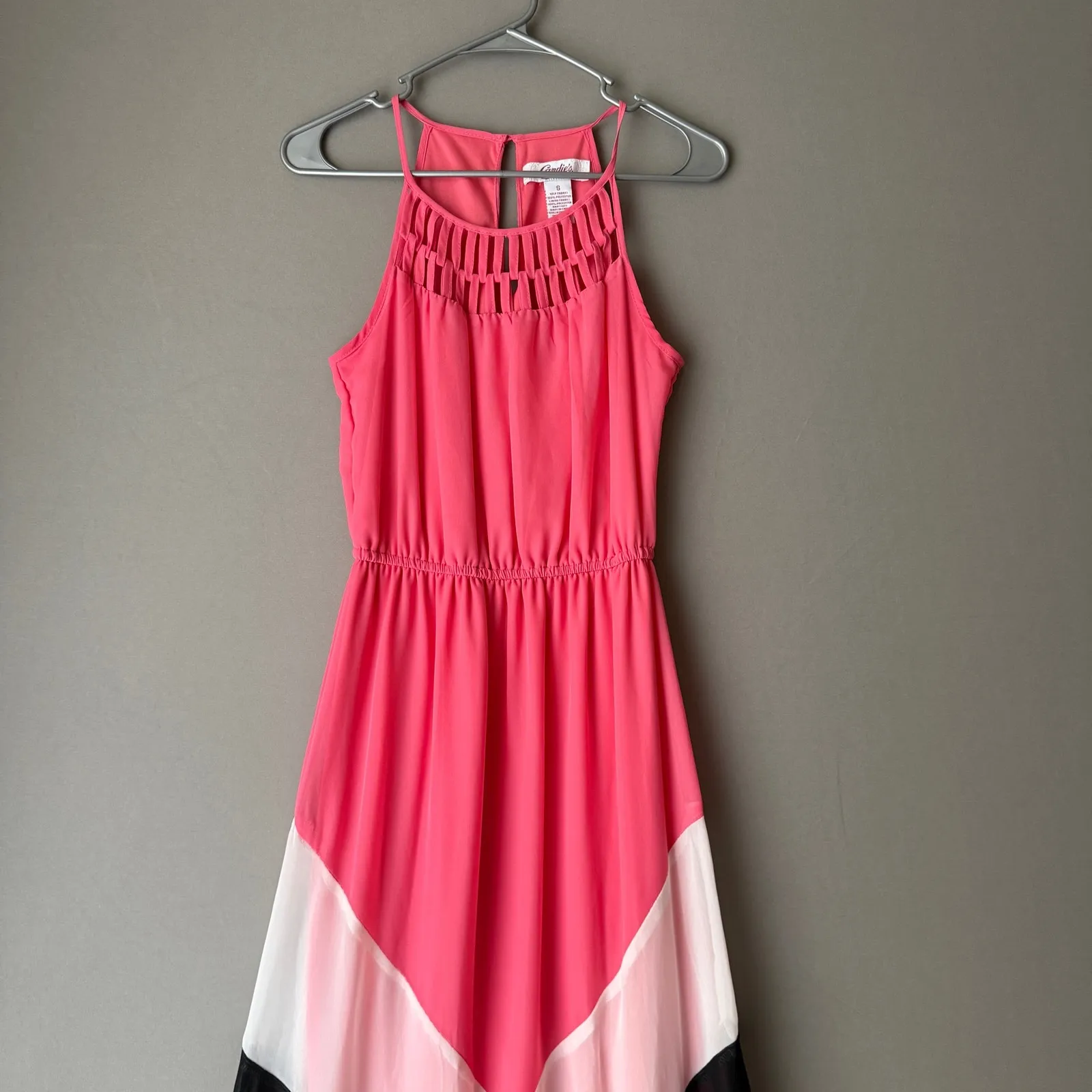 Candie's sz S pink black colorblock maxi‎ Dress - Image 2