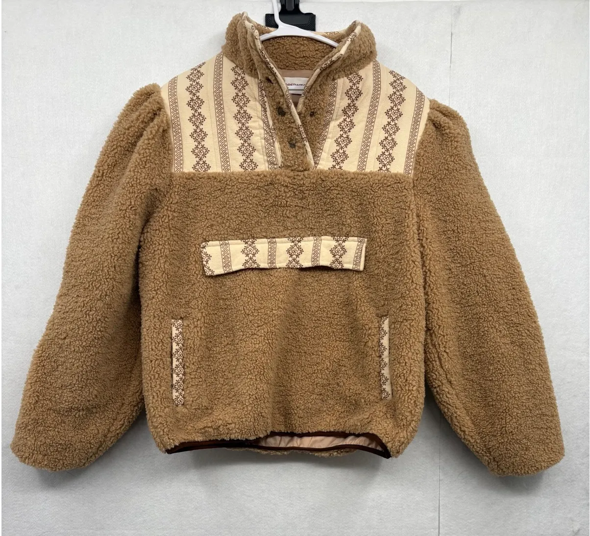 Driftwood Sherpa Fleece Pullover Aztec Print Women's XS - Image 1
