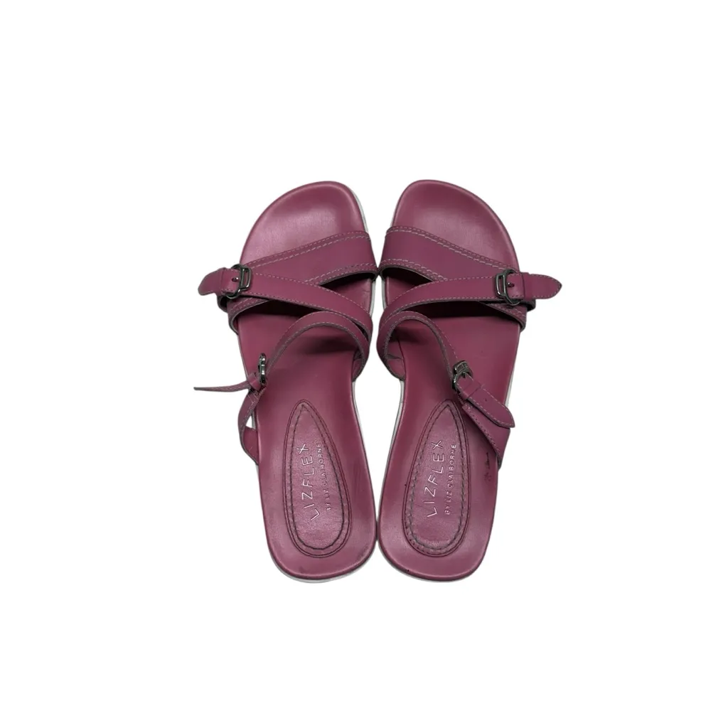 Liz Claiborne Y2K Pink Strappy Buckle Sandals - Image 5
