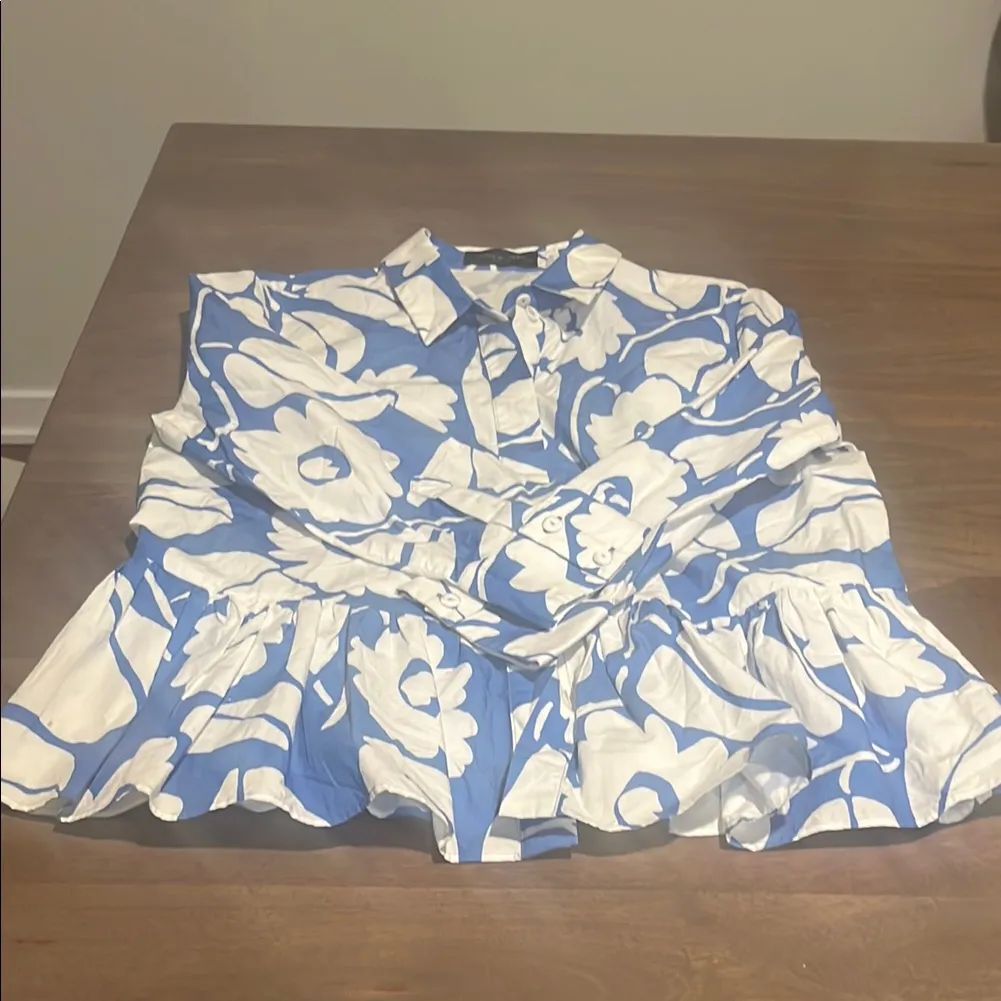 Piazza Sempione Blue and White Floral Blouse - Image 2
