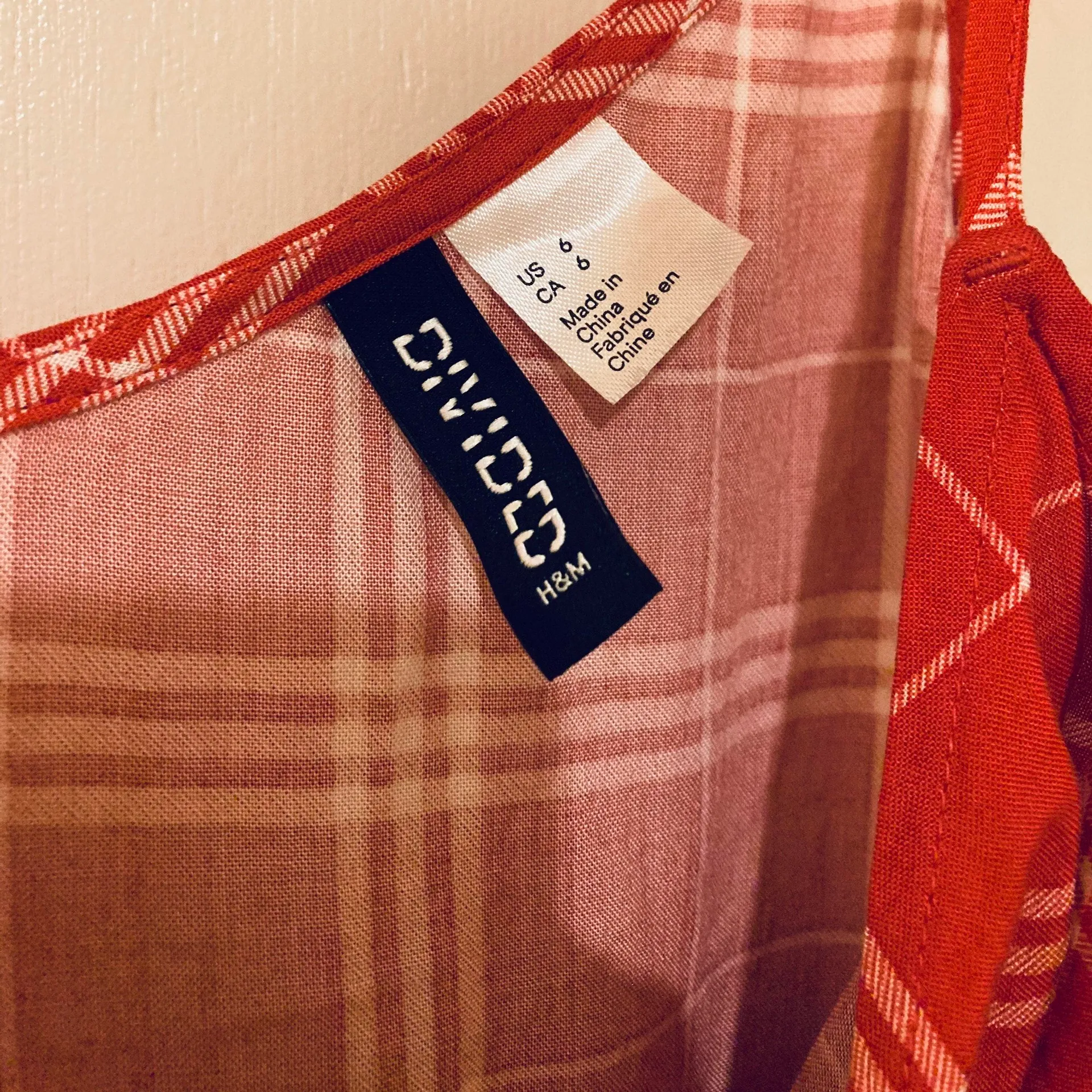NWOT H&M Dividend Red Plaid Dress - Image 4