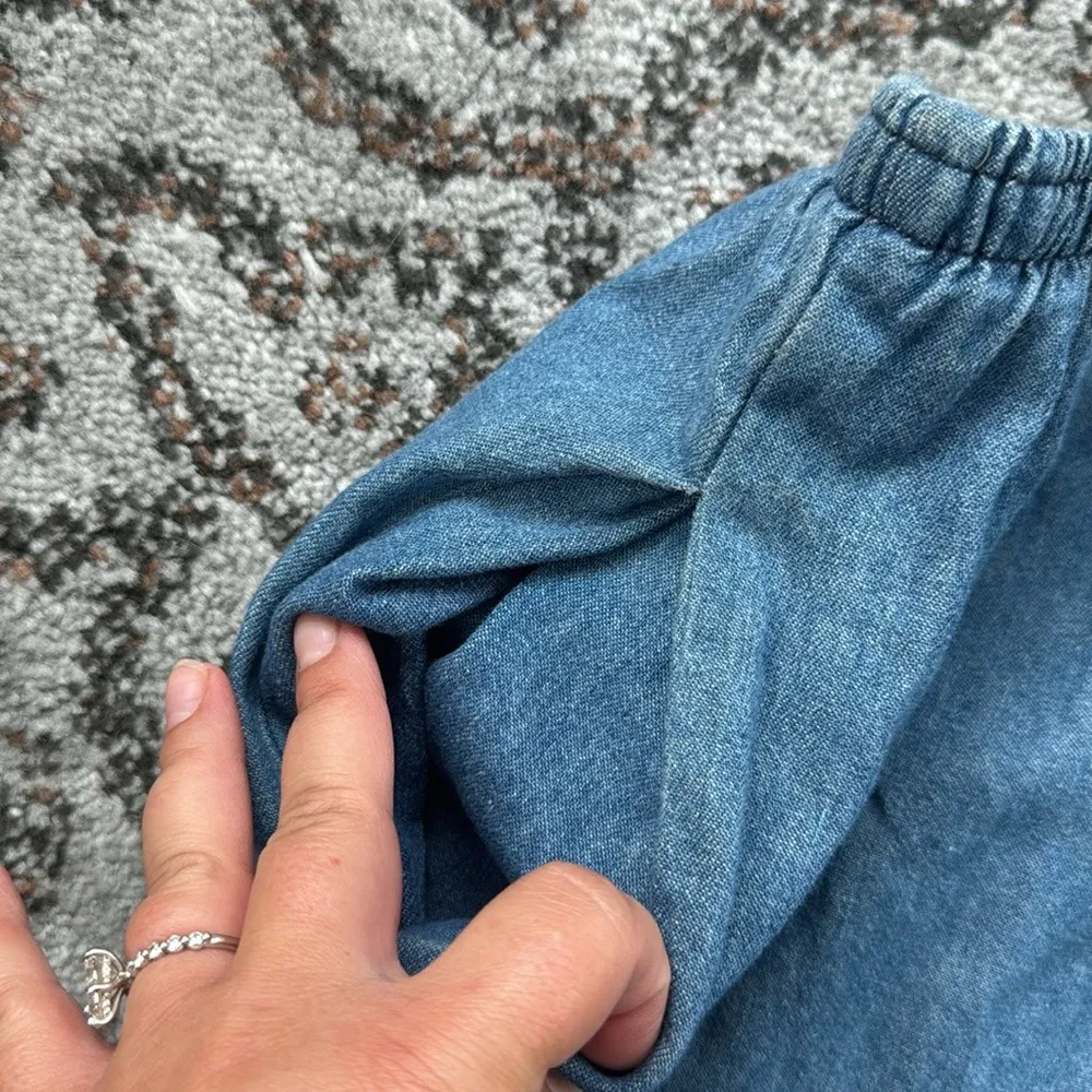 Vintage d.f. II Denim Button Down Top & Pants Set Blue 16 - Image 15