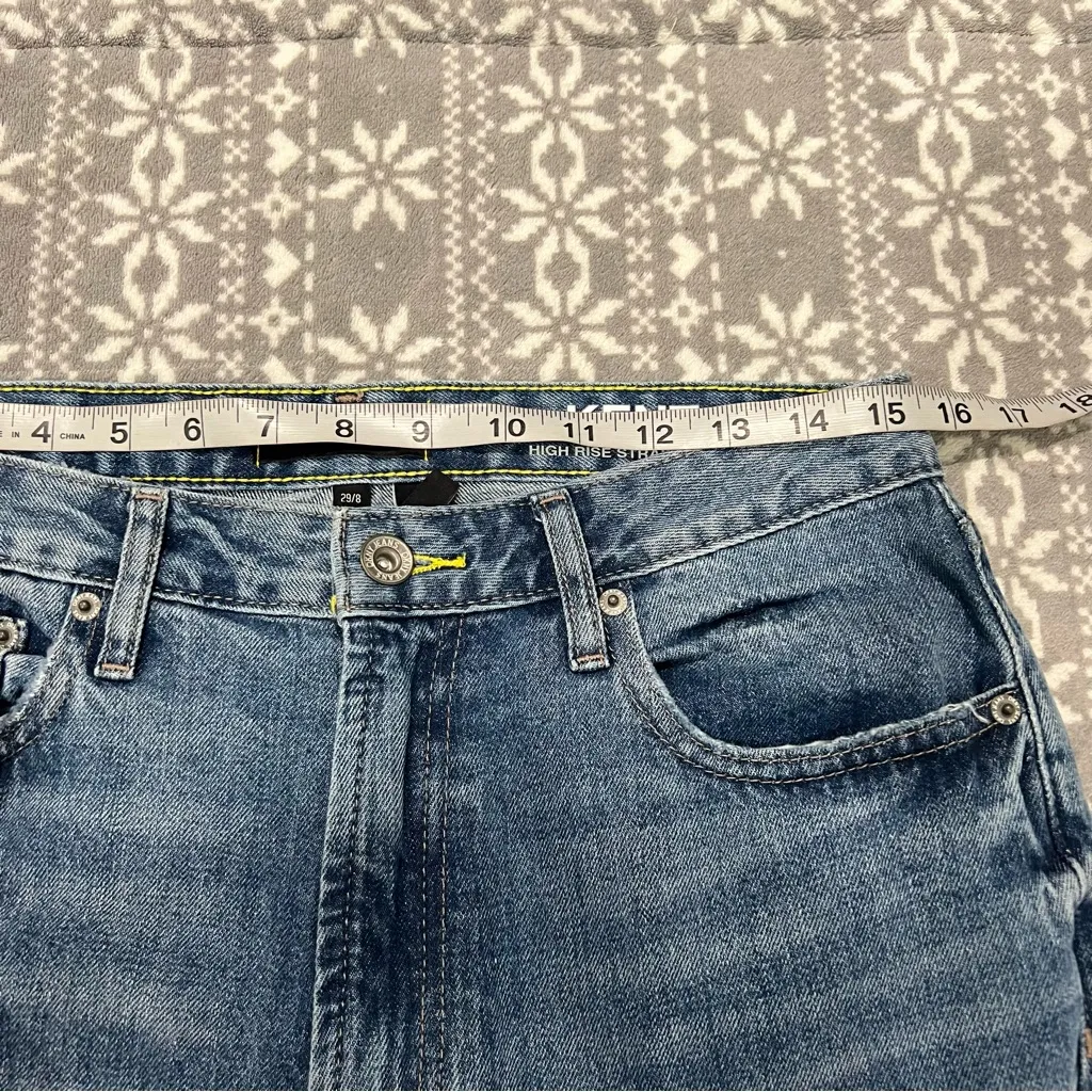 DKNY Kent High Rise Straight‎ Leg Jean w/ Raw Hem Size 29/8 - Image 11