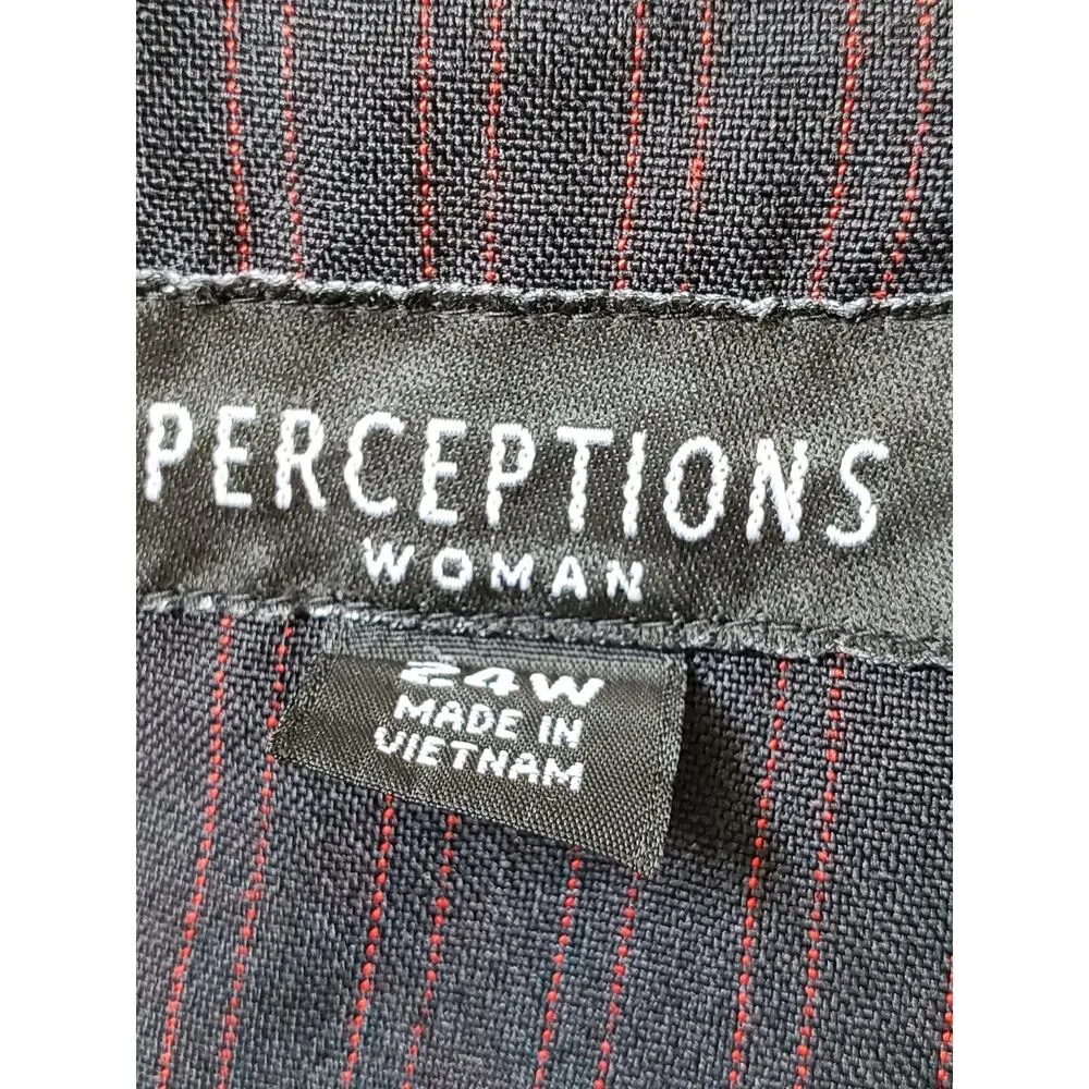 Perceptions Women Black Polyester Open Front Blazer & Pant 2 Pc's Suit Size 24W - Image 7