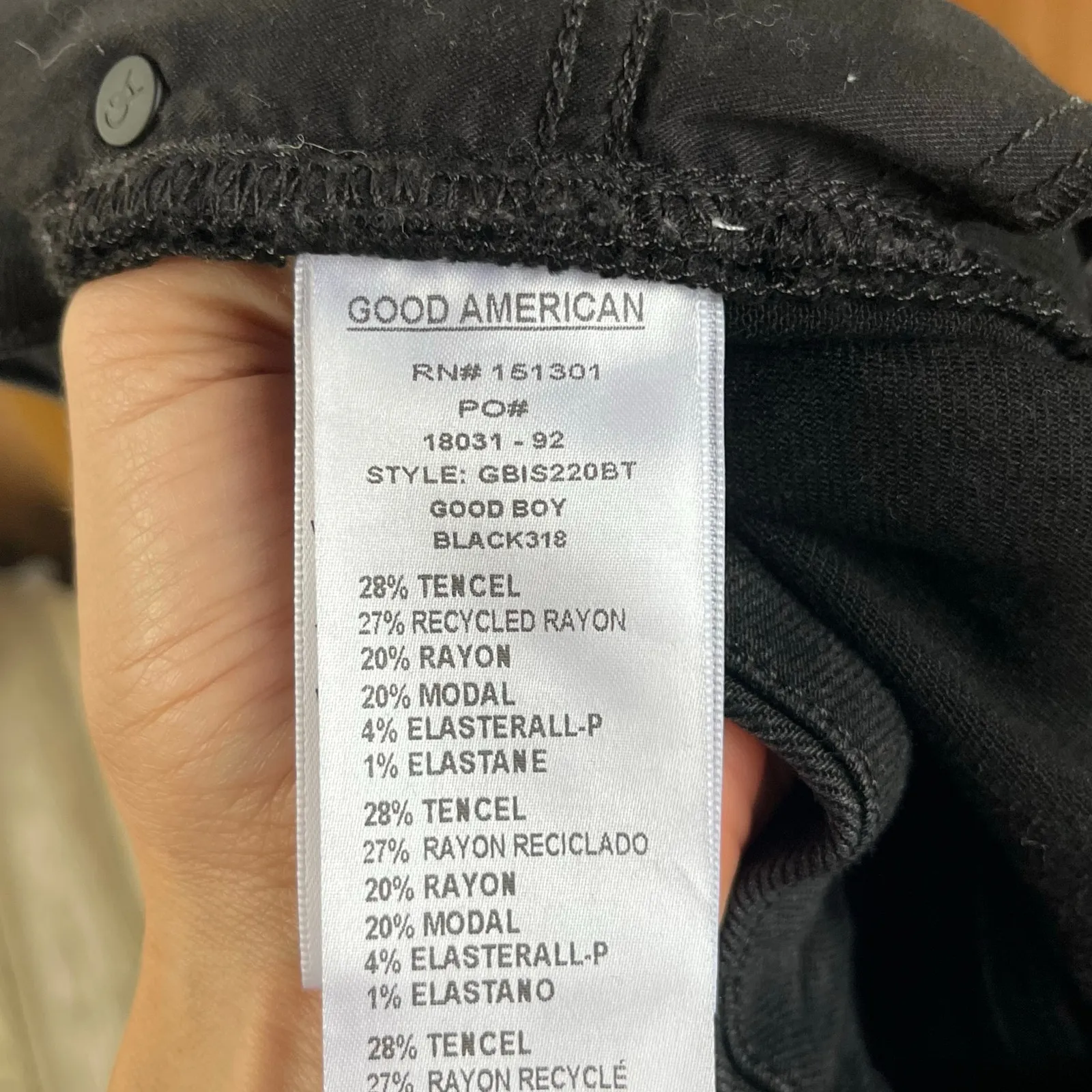 Good American Women's Good Boy Straight Leg Jeans Black Size 12/31. NWOT - Image 9