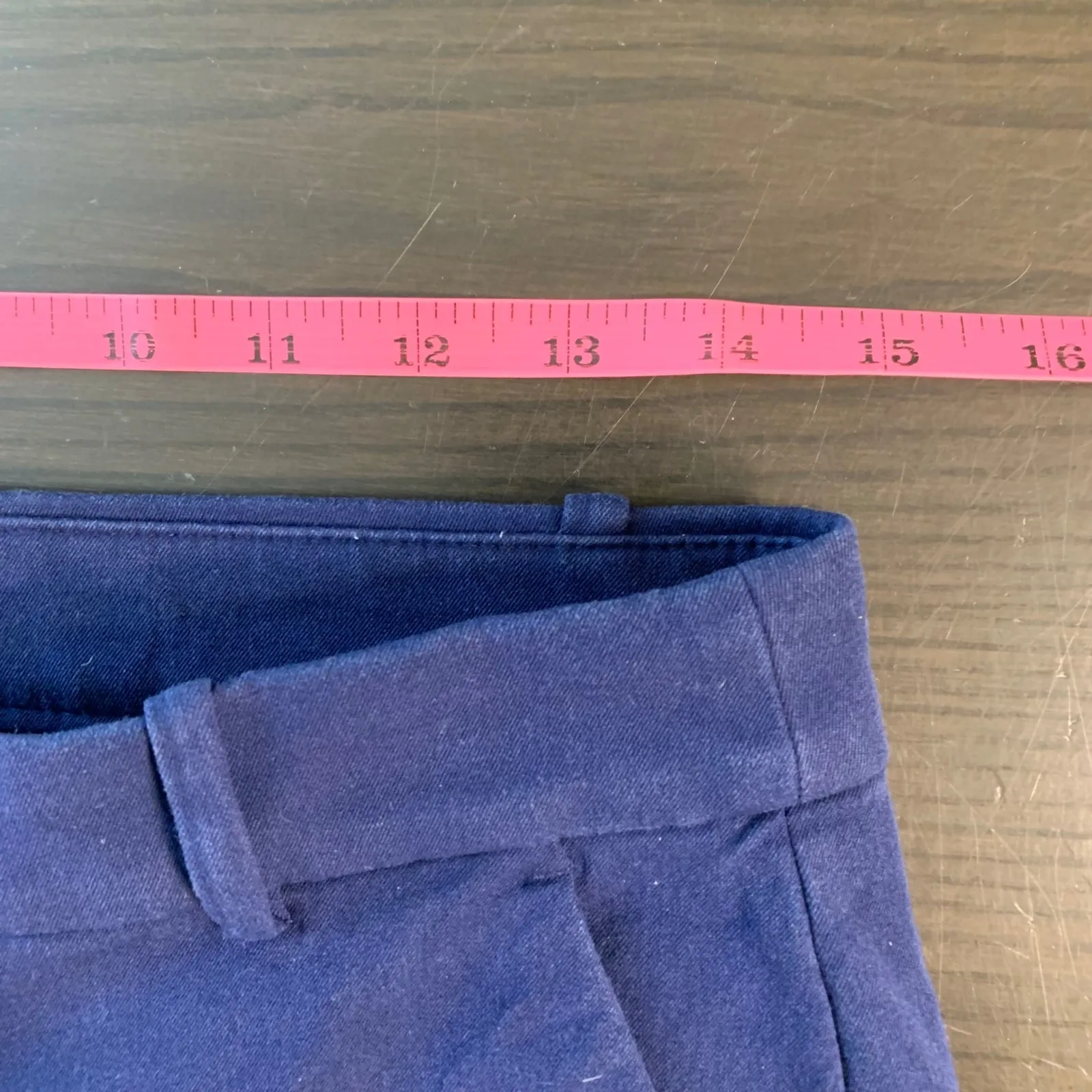 J Crew Kallie Pant Navy Blue Flat Front Straight Leg Ankle Career Size 8 - Image 9