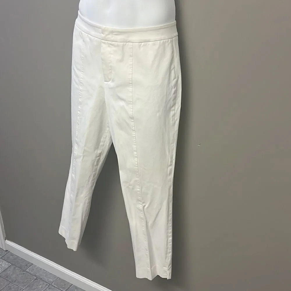NYDJ Cream Ankle Pants with Front and Back Pleating - Image 2