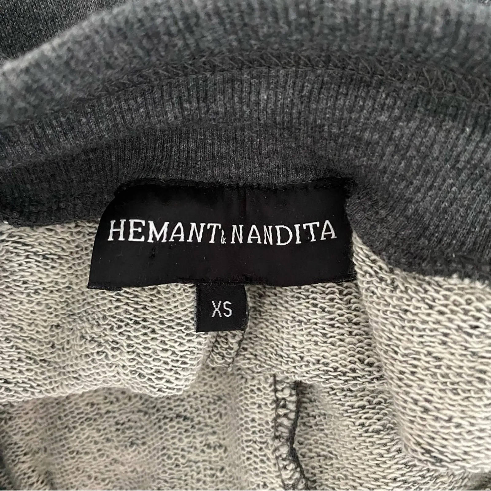 Hemant and Nandita Embellished Chrystal Charcoal Gray Sweatpants Joggers XS - Image 9