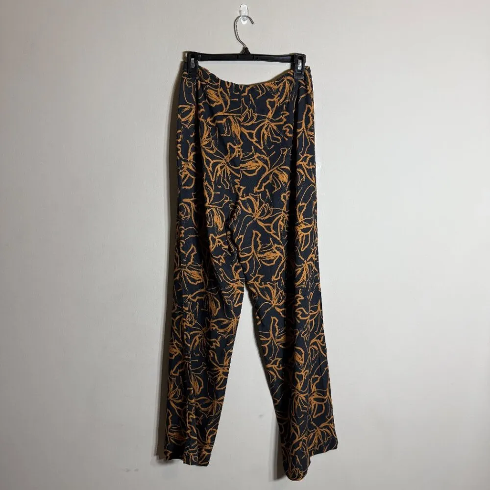 ASTR The Label Sadie Wide Leg Abstract Print Linen Pants Womens Small Black Rust - Image 6